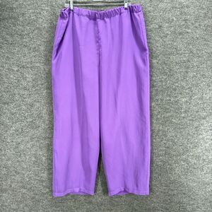 Carole Liz Pants Women 1X Plus Purple High Rise Flat Front Chino Straight Casual
